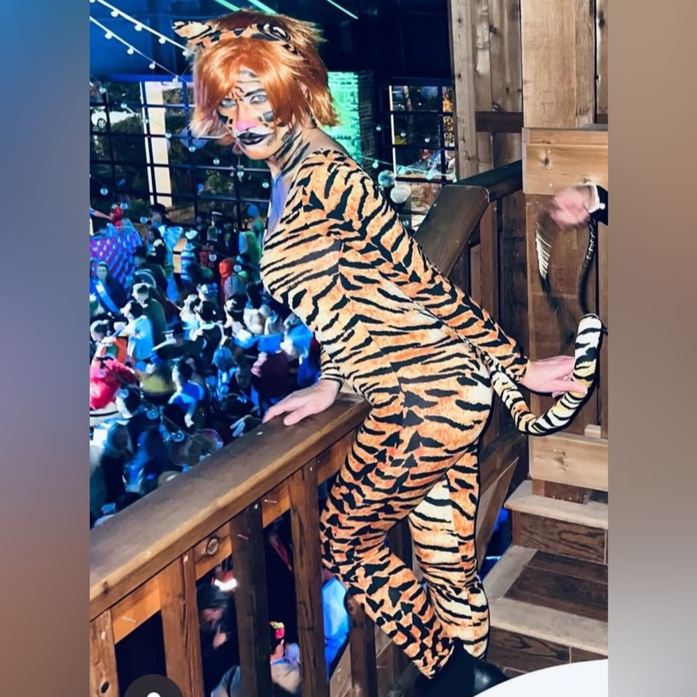 Tiger Print Costume Bodysuit & Headband